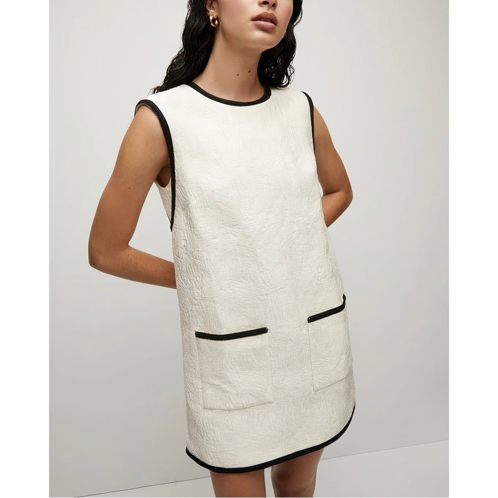 NWT Veronica Beard Off-White Mini Sleeveless Ravena Shift Dress